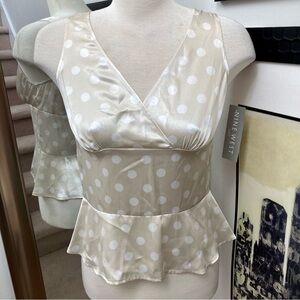 NWT Nine West crème polka dot camisole